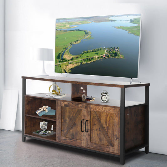 Entertainment Center, For Living Room3 Cubby TV Stand With 2doors, 58 Inch