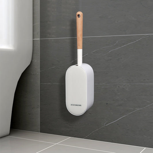 Slim Compact Bathroom Toilet Bowl Brush With Holder For Bathroom Stroage