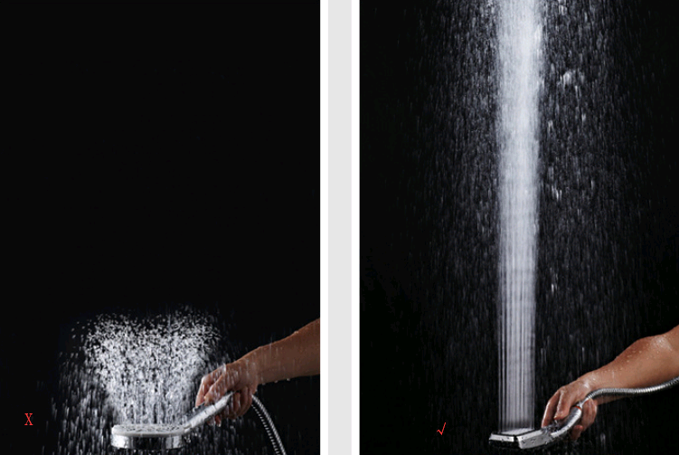 300 Hole Pressurized Shower Head Square Hand Shower