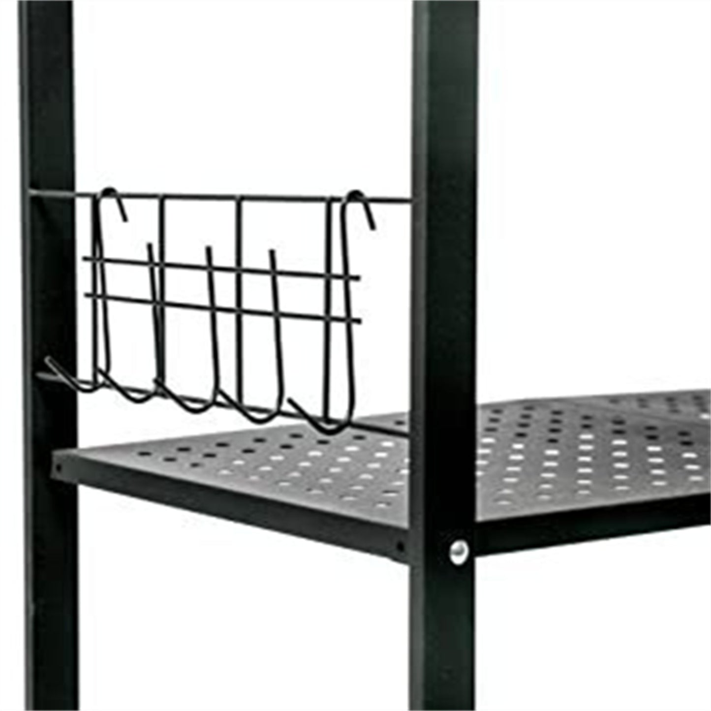 3-Tier Foldable Storage Shelves With Wheels, Metal Folding Organizer Rack