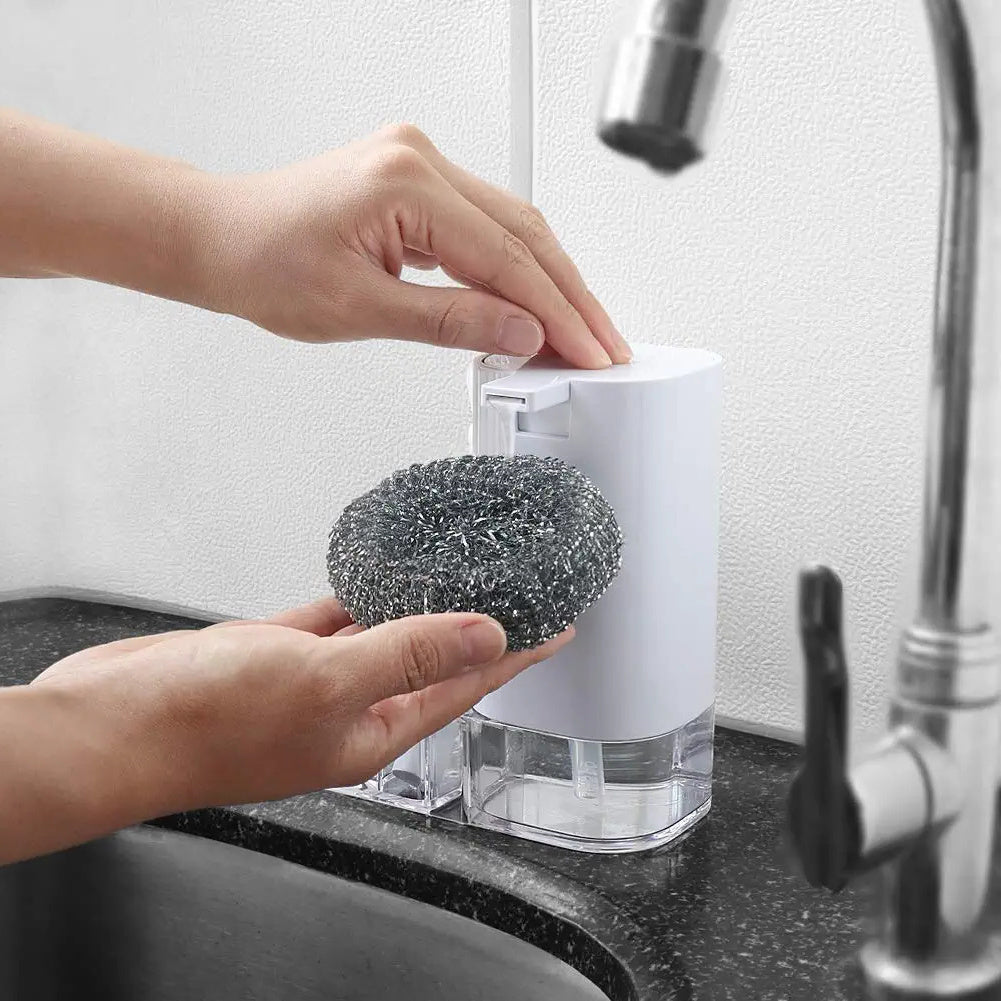 Kitchen Sink Countertop Organizer Multifunctional Cleaning Utensils-Dish Soap Dispenser Sponge Holder For Sink
